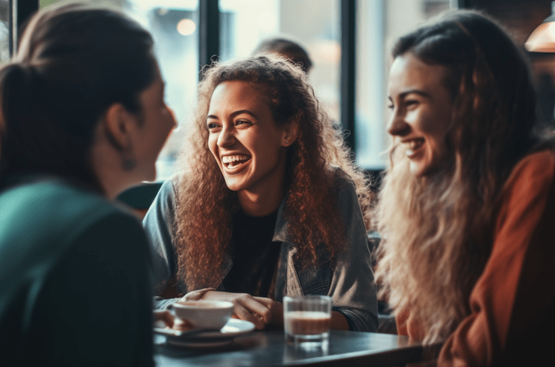 Joyous Encounter at a Cozy CafeĢ